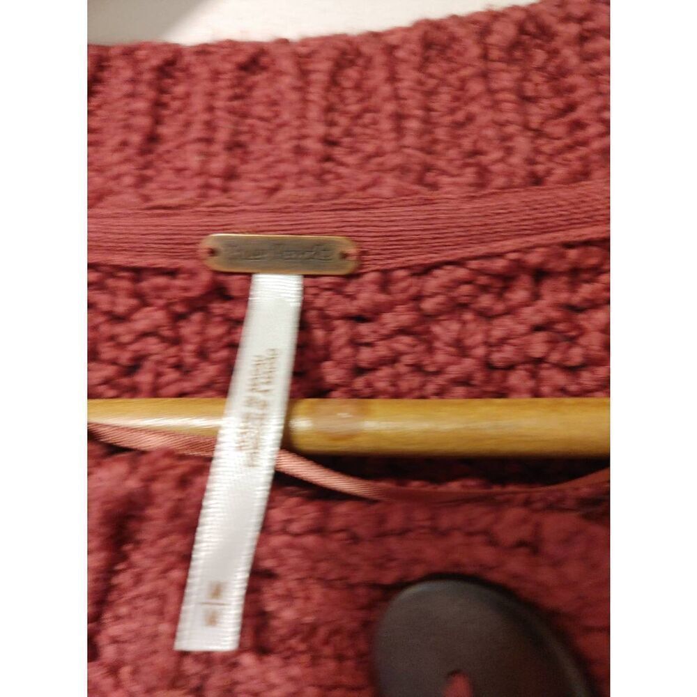 Free People Bonfire Cardigan in Wine Red size medium - Picture 7 of 10